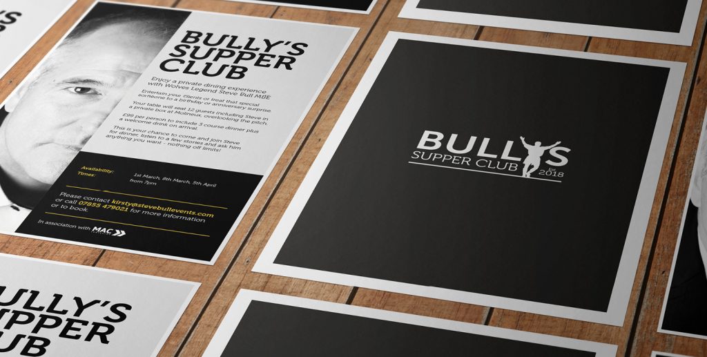 Bully’s Supper Club branding and flyers