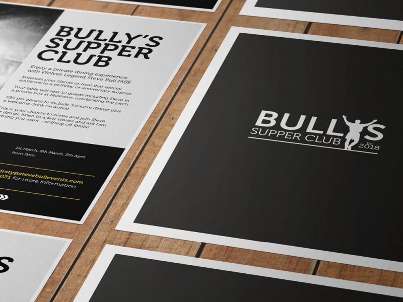 Bully’s Supper Club branding and flyers